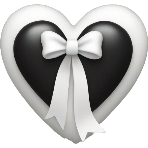 Black heart with white bow on it emoji