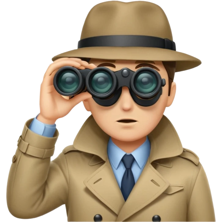 Detective peeking through binoculars emoji
