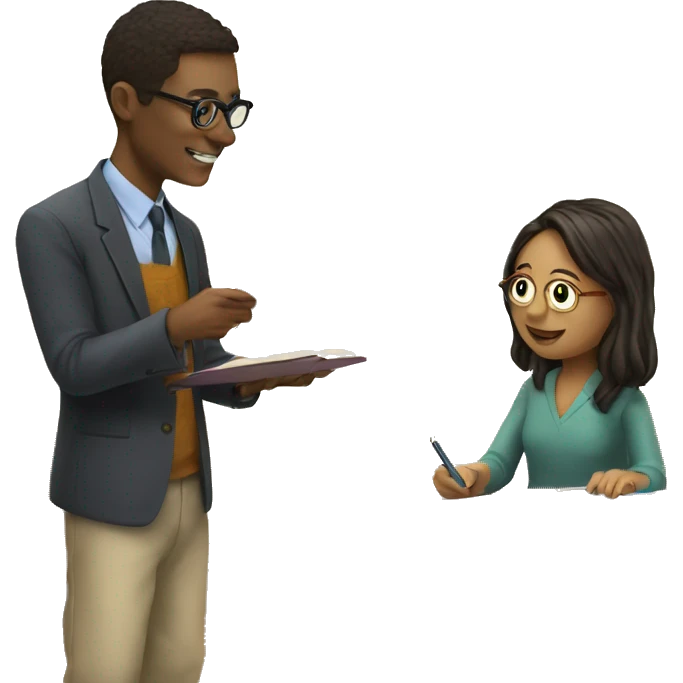 tutor transfers knowledge to student emoji