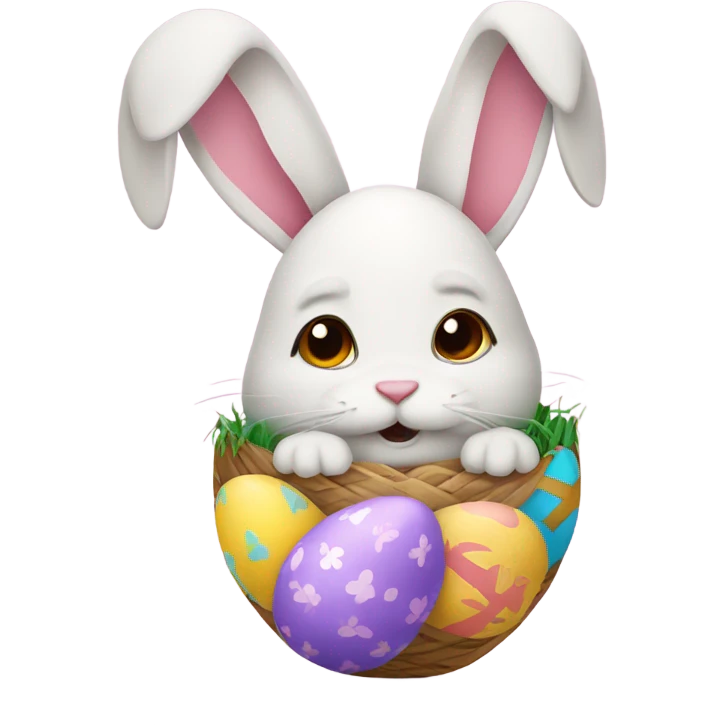easter egg with a bunny all in Easter theme emoji