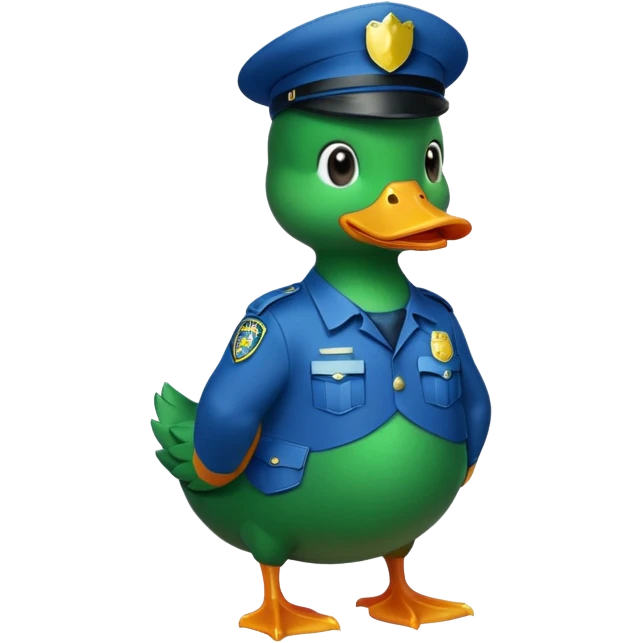 Police green duck full body emoji