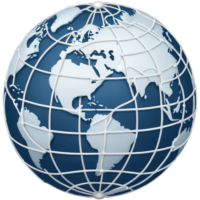 globe with only white network connections emoji