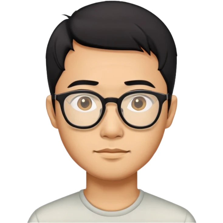 vietnamese man short black hair glasses emoji