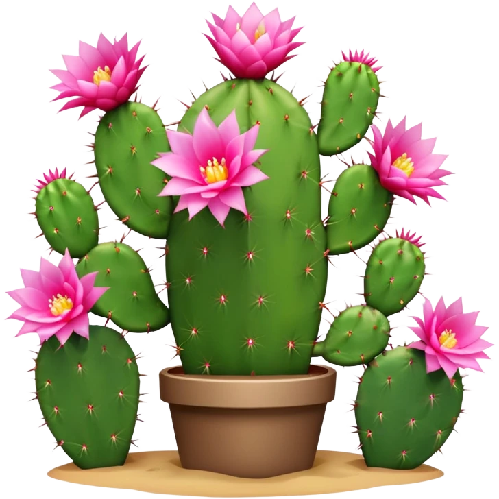Cactus with pink flowers emoji