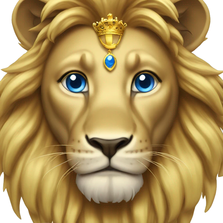 golden lion blue eyes crown emoji