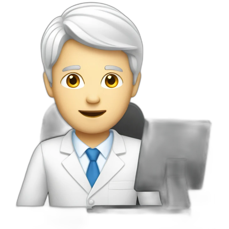 White men working in sales with pc emoji