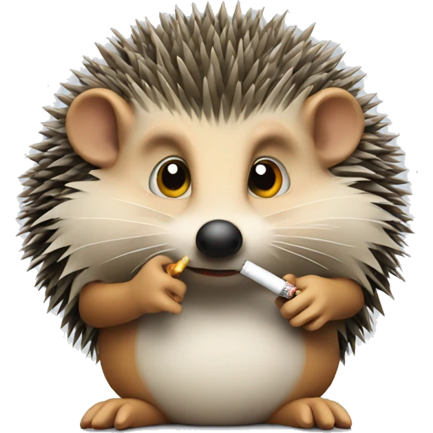 a hedgehog smoking a cigarette emoji