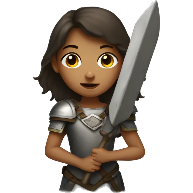girl with a shield emoji