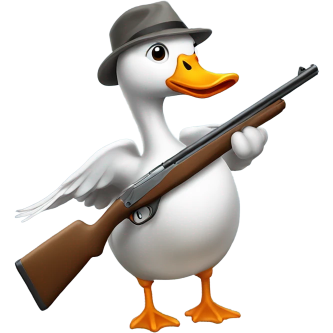 Goose with a shotgun emoji