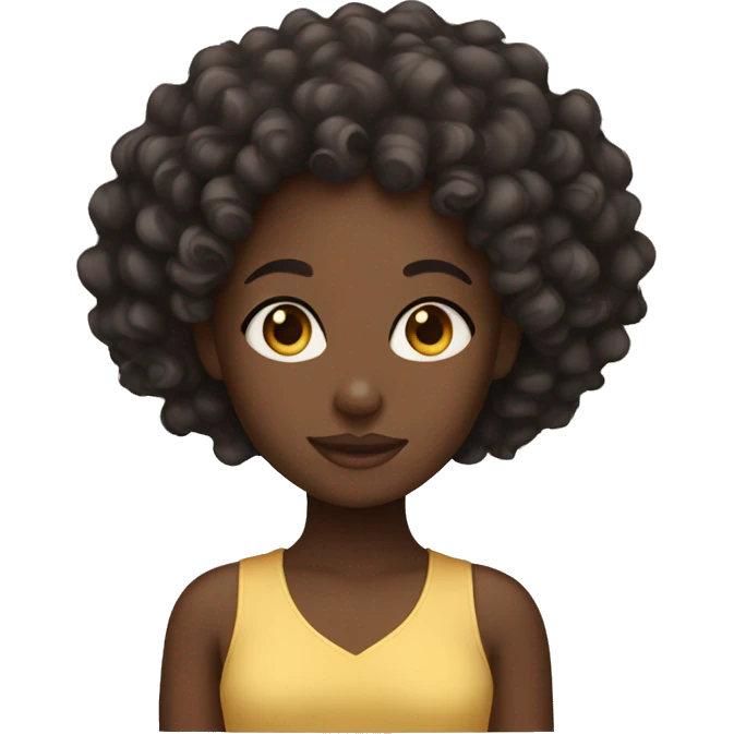 Black girl with curly hair emoji