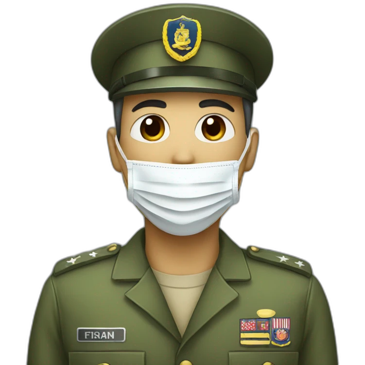 a military Head in a Medical masks emoji
