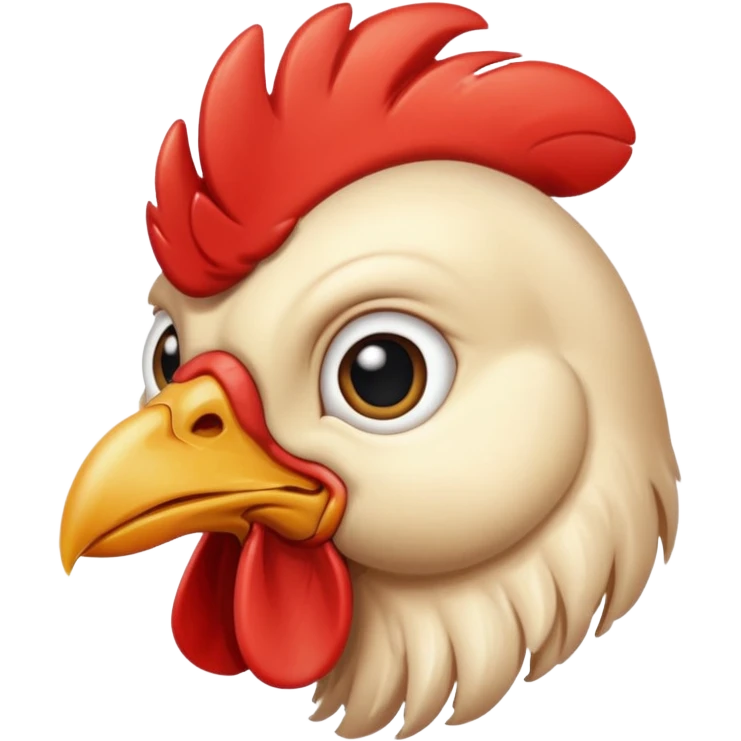 A chicken head that looks retarded emoji
