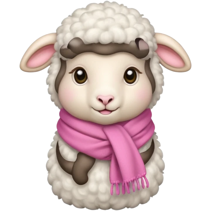 baby sheep with pink scarf emoji