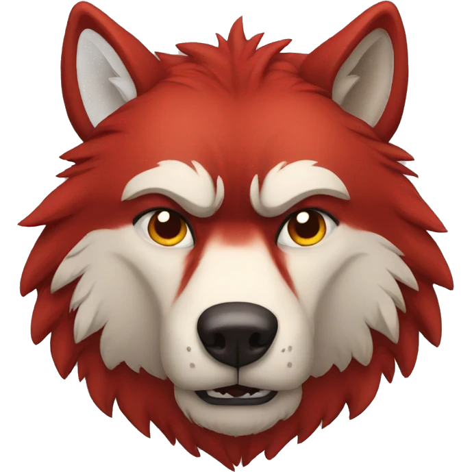 Red grumpy wolf emoji