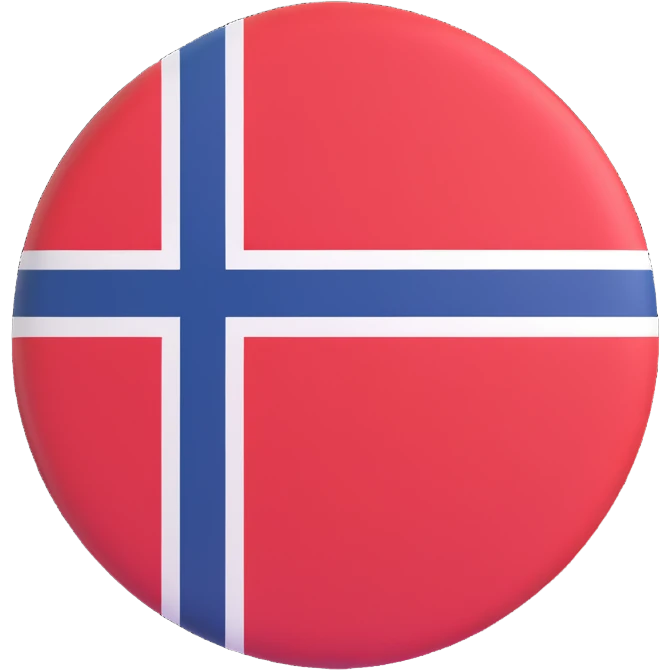 Norwegian flag of Norway circular 3D icon, dimensional, no text emoji