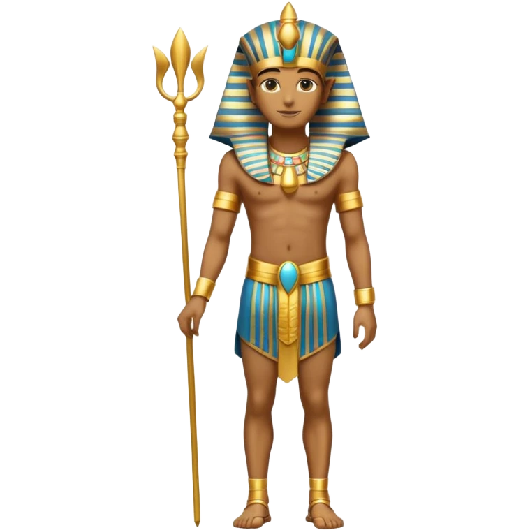 fullbody pharaoh with golden headdress emoji