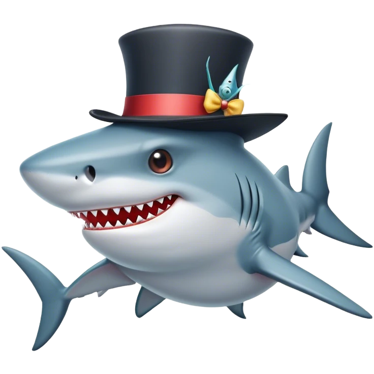 A shark with a tophat emoji