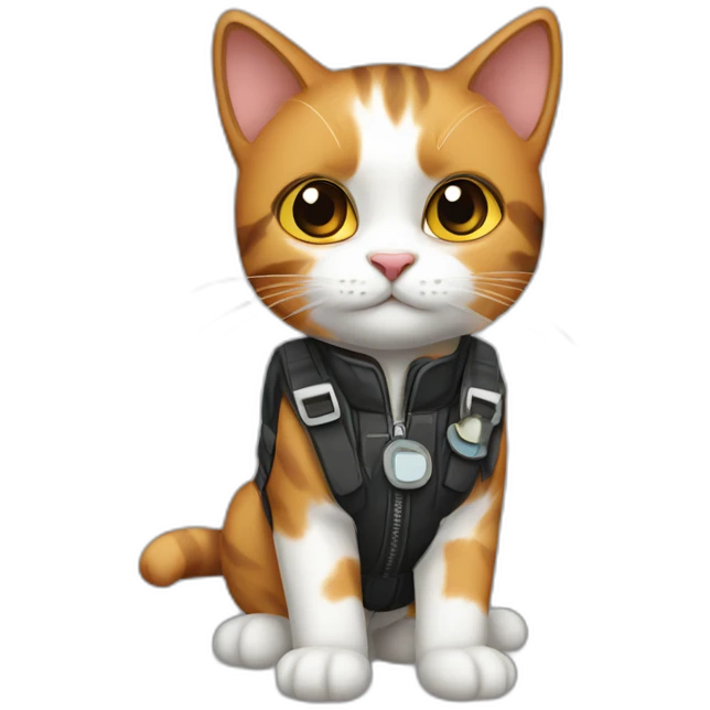 calico cat with black mark as pilot emoji
