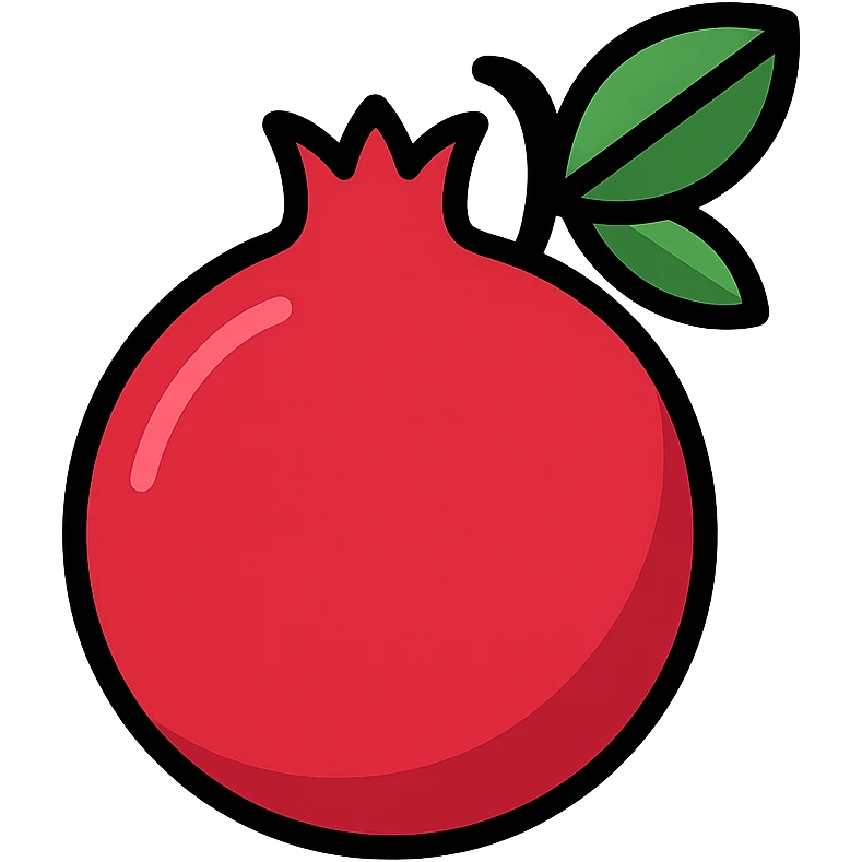 colored pomegranate icon emoji