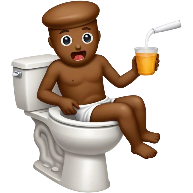 Toilet eating poop while dunking emoji