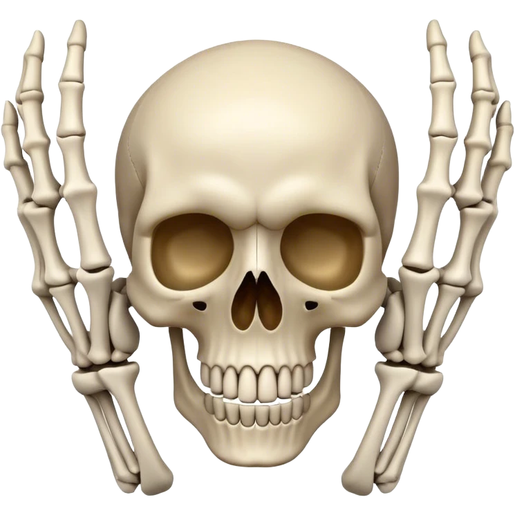 skull emoji head  beging with hands emoji