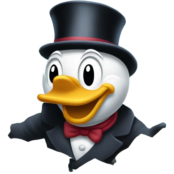 a happy Scrooge McDuck counting money emoji