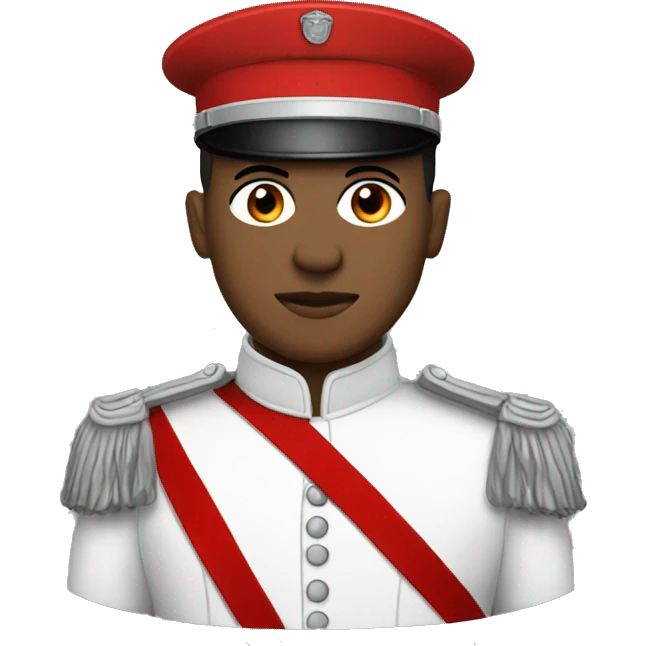 red soldier black outline  emoji