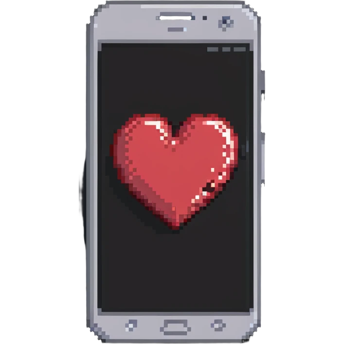 smartphone with a big heart emoji