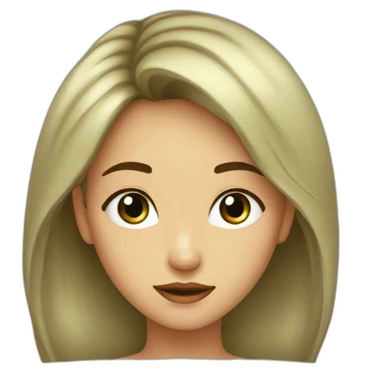 Fille yeux vert cheveux marron emoji