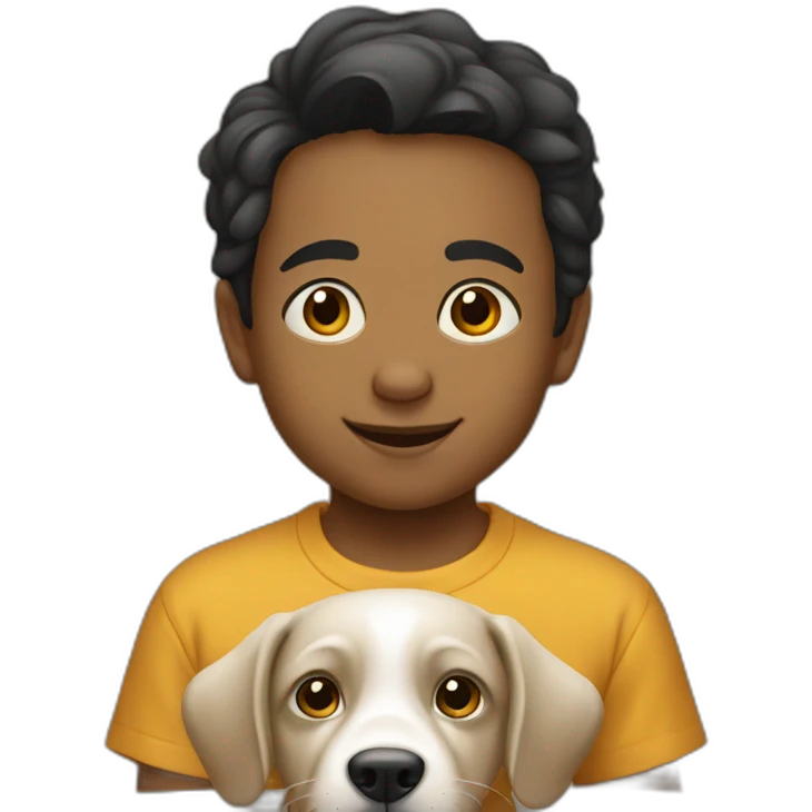 niño con perro emoji