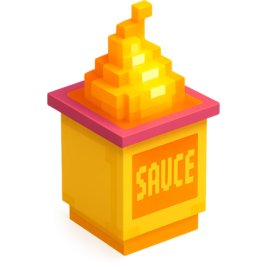 сделай соус из фастфуда светящийся, no background  emoji