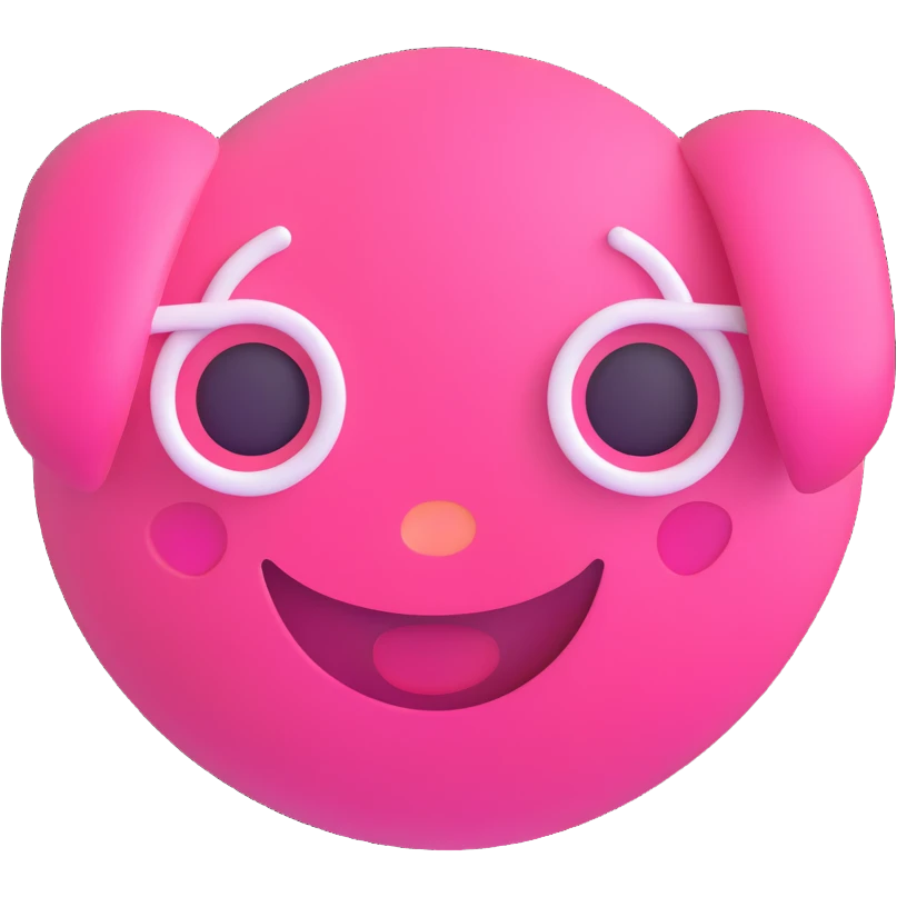 pink emoji with a white outline emoji