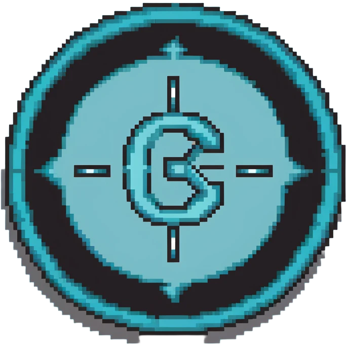 The Phoenician letter "𐤊" on a light blue circular background, Kaspa cryptocurrency logo emoji