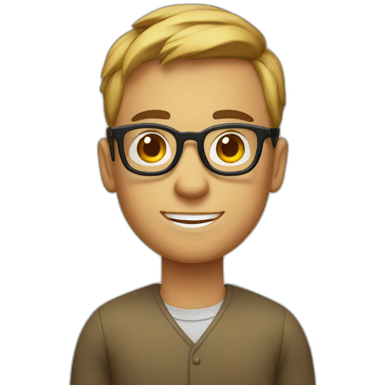 Geek in round glasses emoji