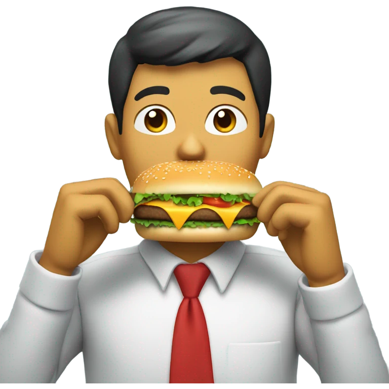 Caseoh eating a burger emoji