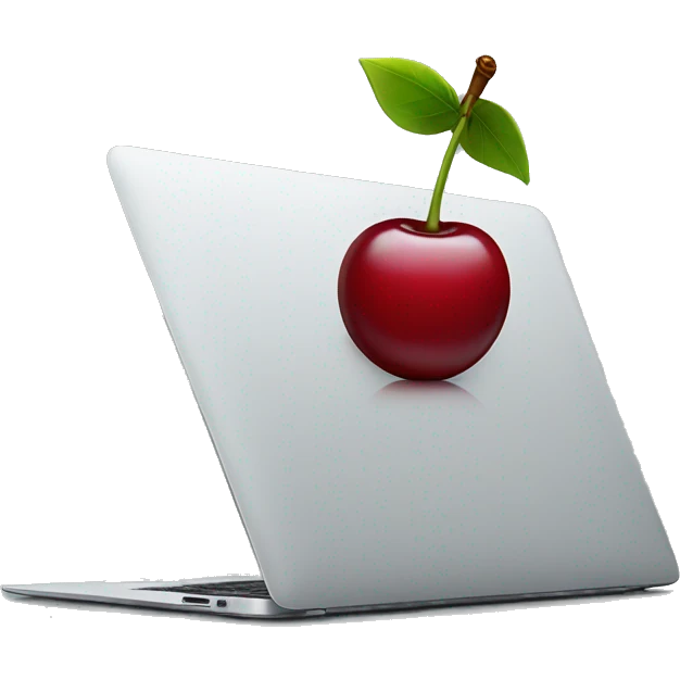 cherry with macbook emoji