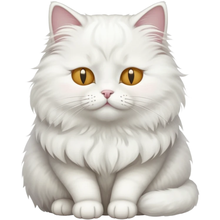A white cat sitting with eyes closed emoji