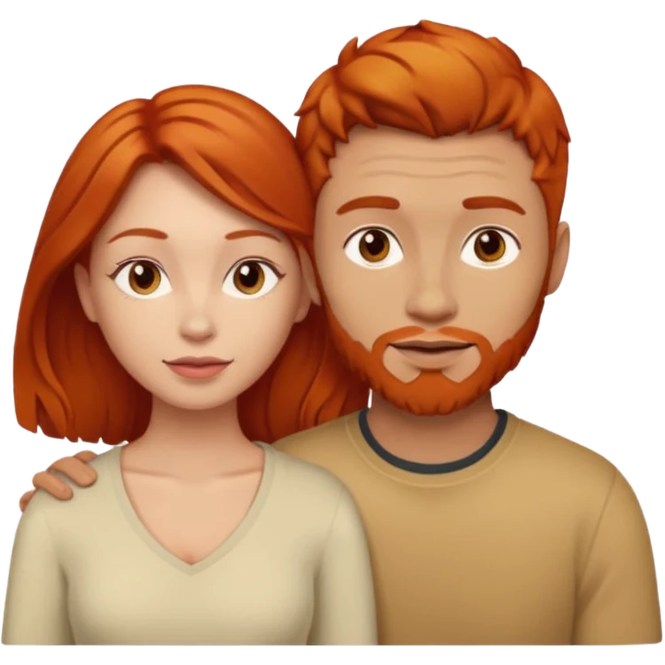 👩🏼‍❤️‍👨🏽 Something like this, but make the guy more lighter and give the girl a bit more red hair like ginger style emoji