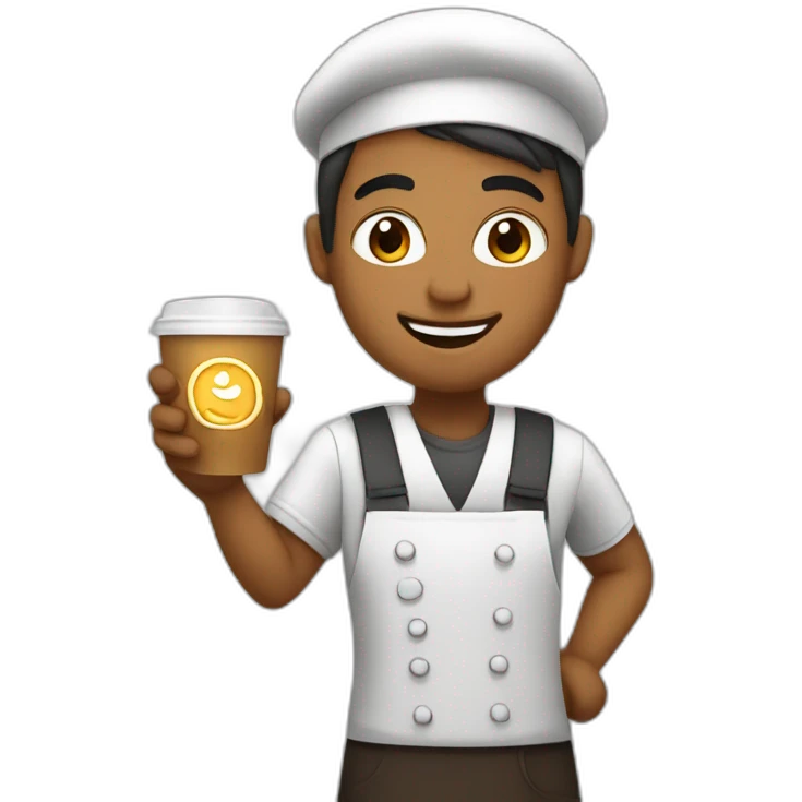Cafe barista showing ok emoji