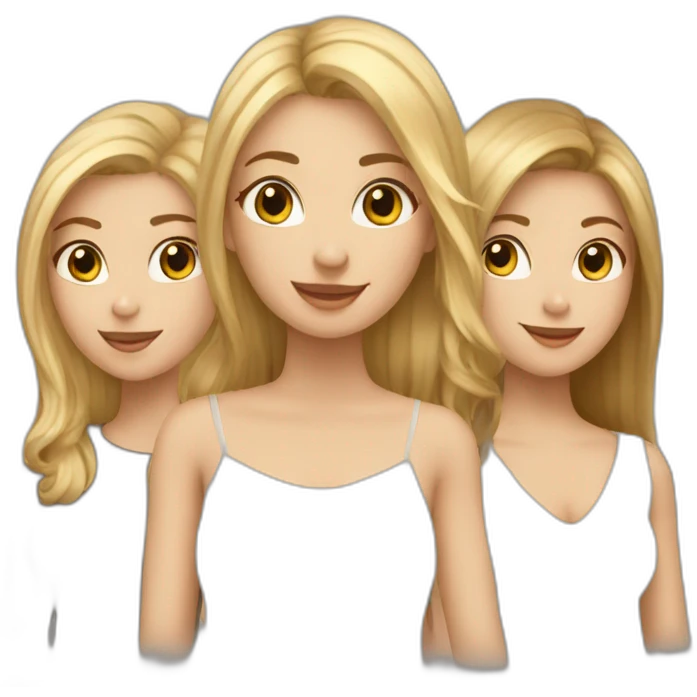 friendgroup of 3 - 2 blondies and 1 brown haird girl emoji