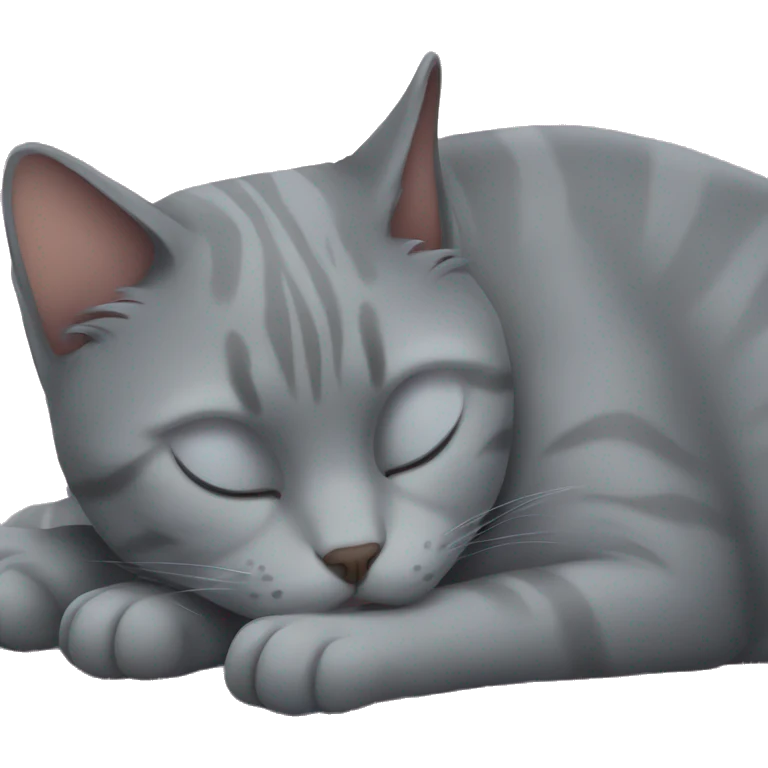 Gray cat sleeping emoji