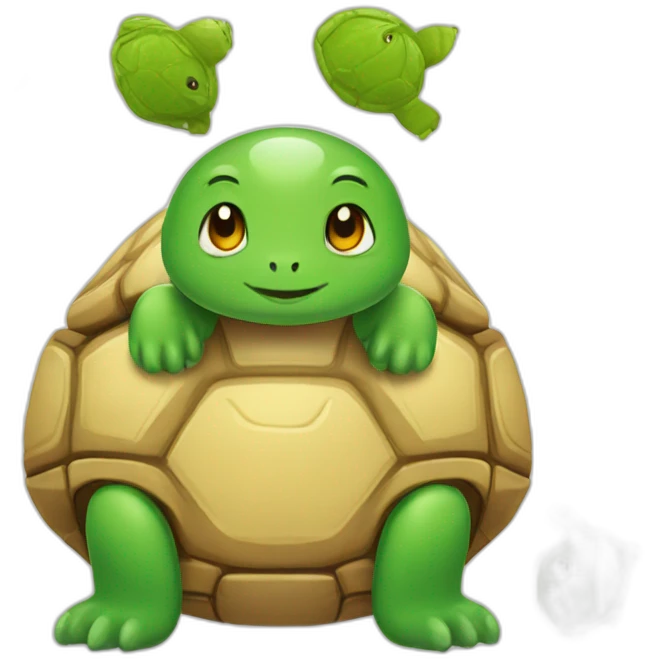 Chat sur une tortue emoji