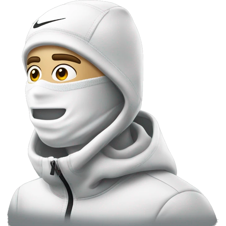 White Guy with Nike pro therma fit hood ski mask emoji