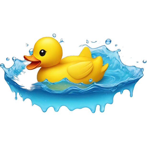 Rubber duck on water emoji