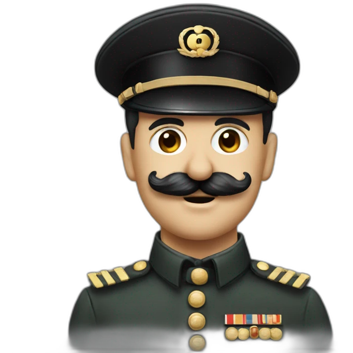 Charlie chaplin military short black mustache emoji