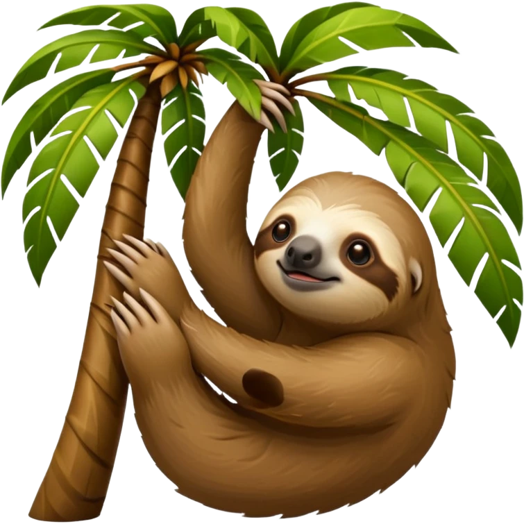 Теперь также, но ленивца с пальмой  emoji