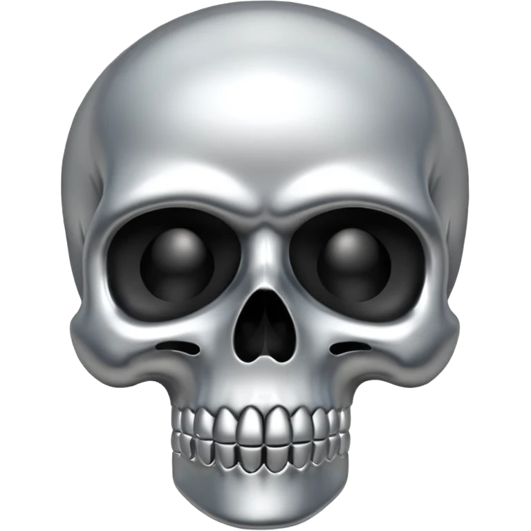 silver chrome scull emoji