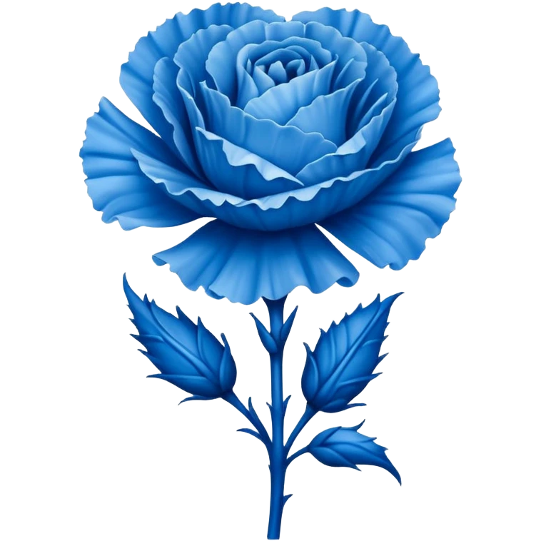 a tattoo design featuring a life like blue carnation flower without the stem and the number 14 emoji