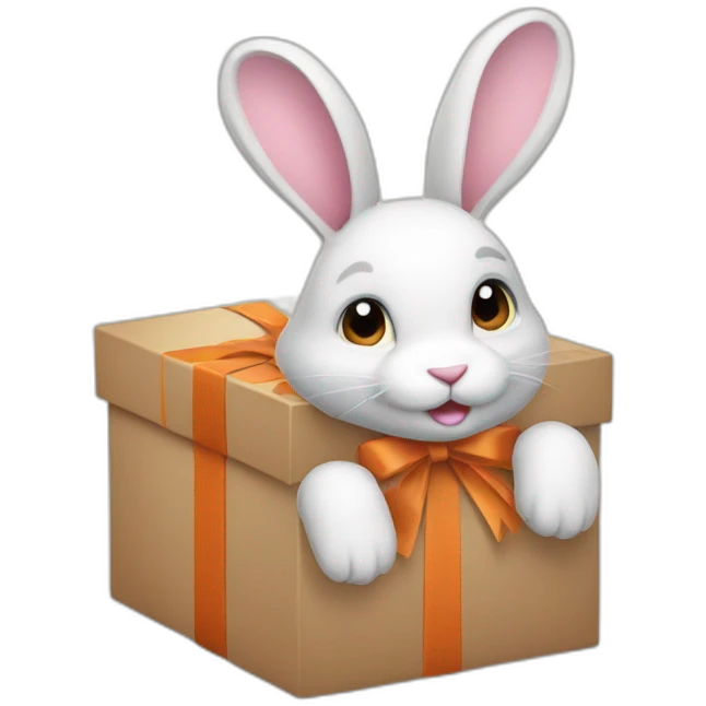 rabbit from gift box\ emoji