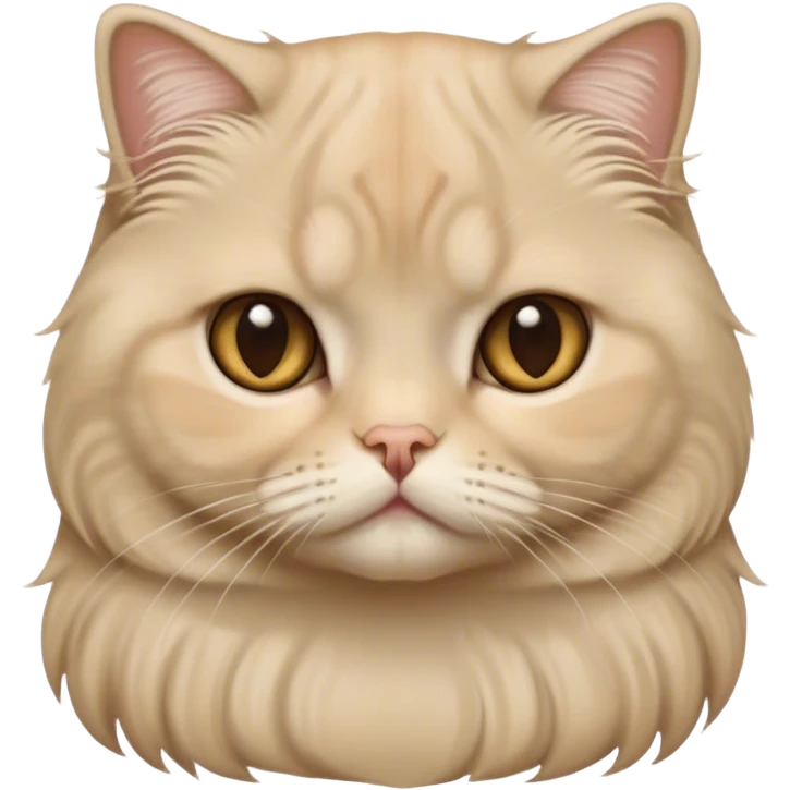 beige scottish fold cat with long hair emoji